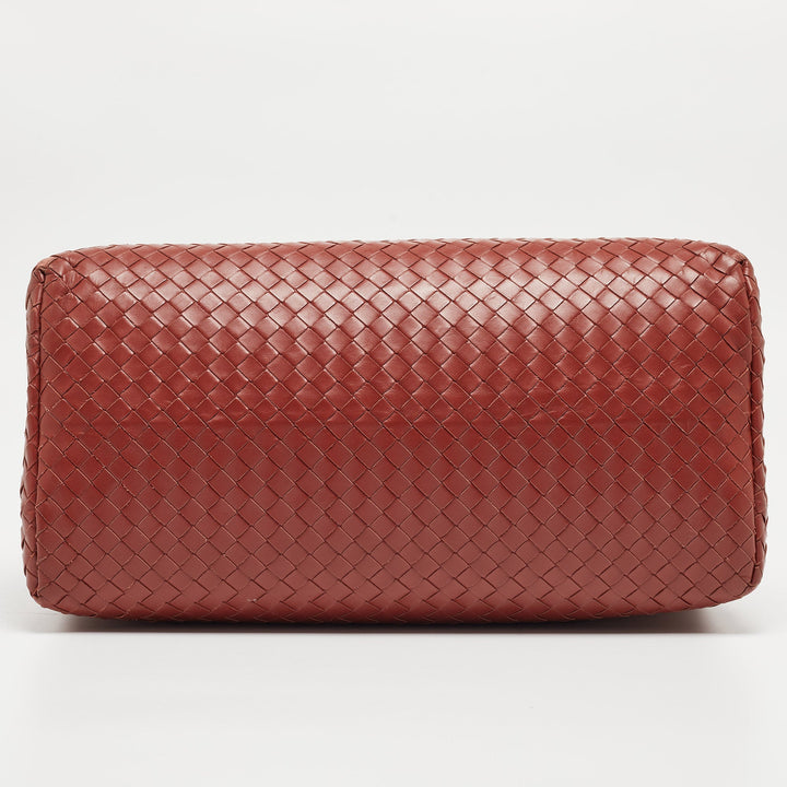 Bottega veneta  Maroon Intrecciato Leather Medium Roma Tote