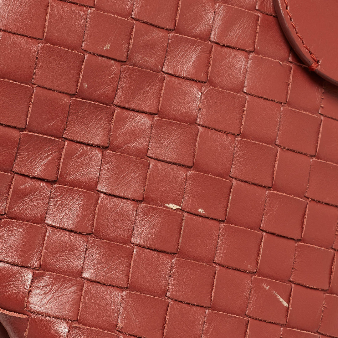 Bottega veneta  Maroon Intrecciato Leather Medium Roma Tote