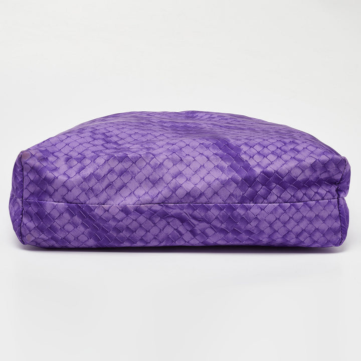 Bottega veneta Purple Intrecciolusion Nylon and Leather Medium Tote