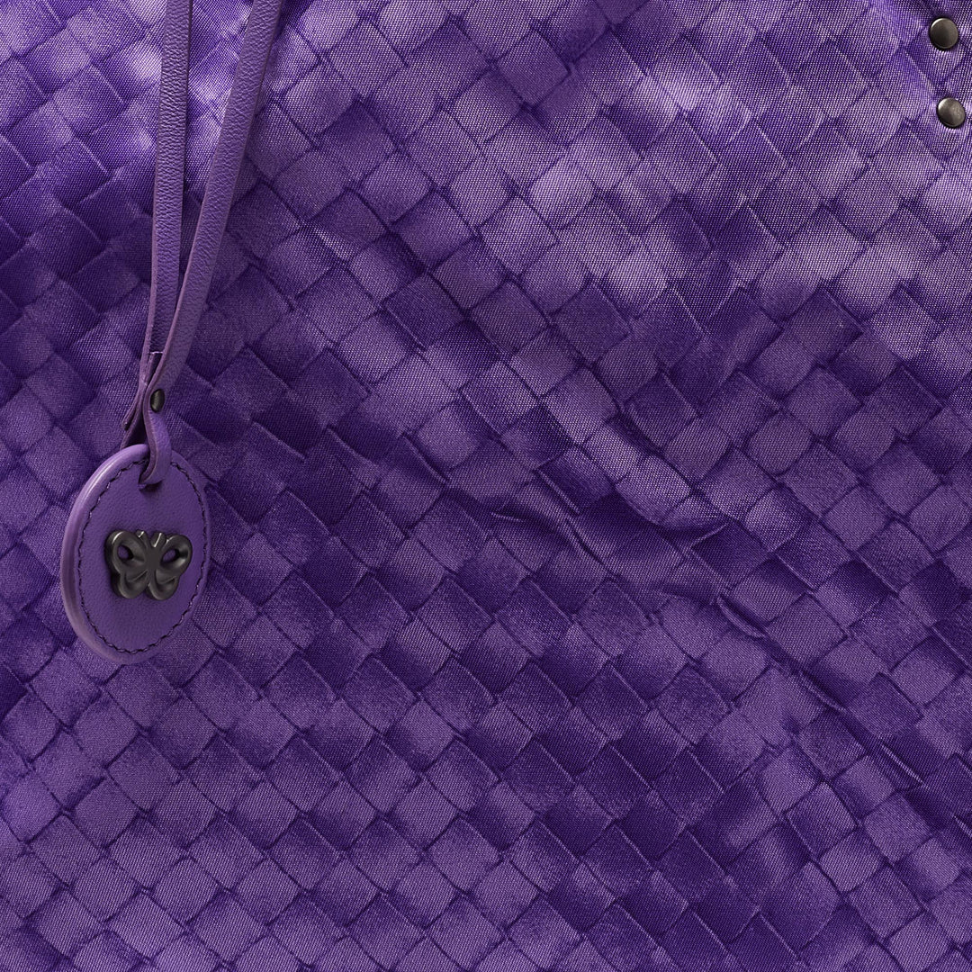 Bottega veneta Purple Intrecciolusion Nylon and Leather Medium Tote