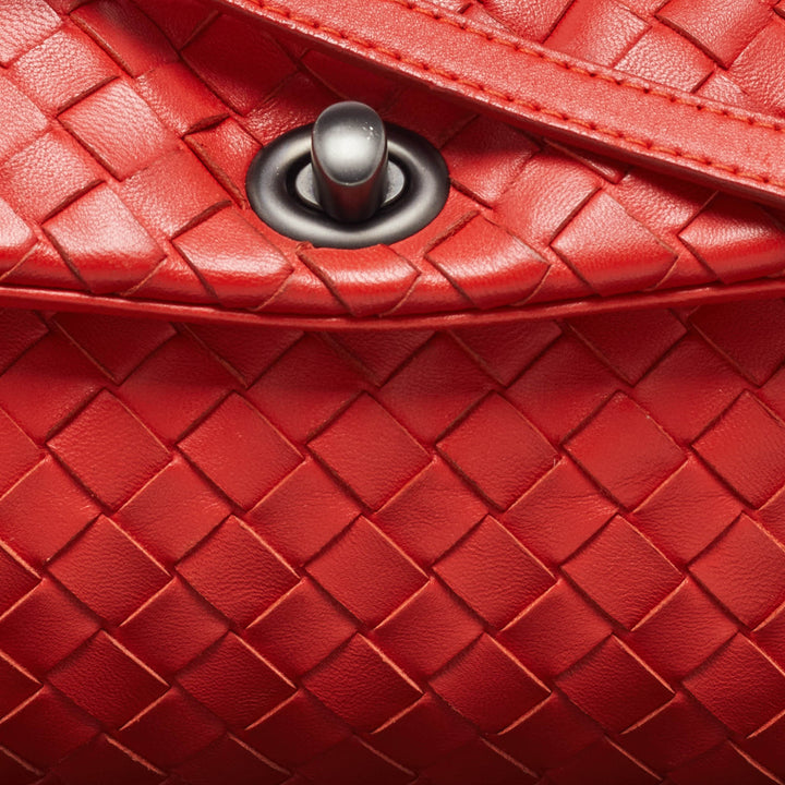 Bottega veneta Orange Intrecciato Leather Crossbody Bag