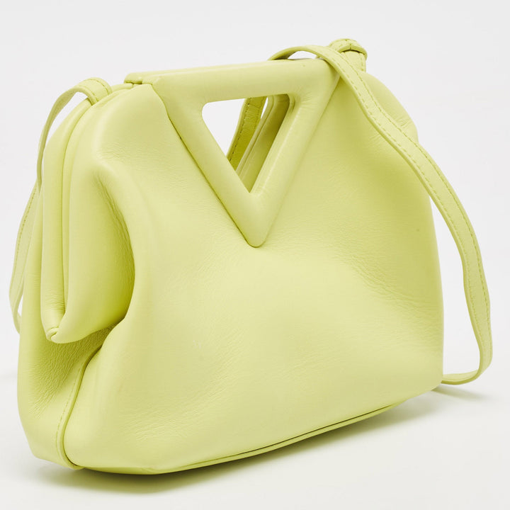 Bottega veneta Light Green Leather Small Point Shoulder Bag