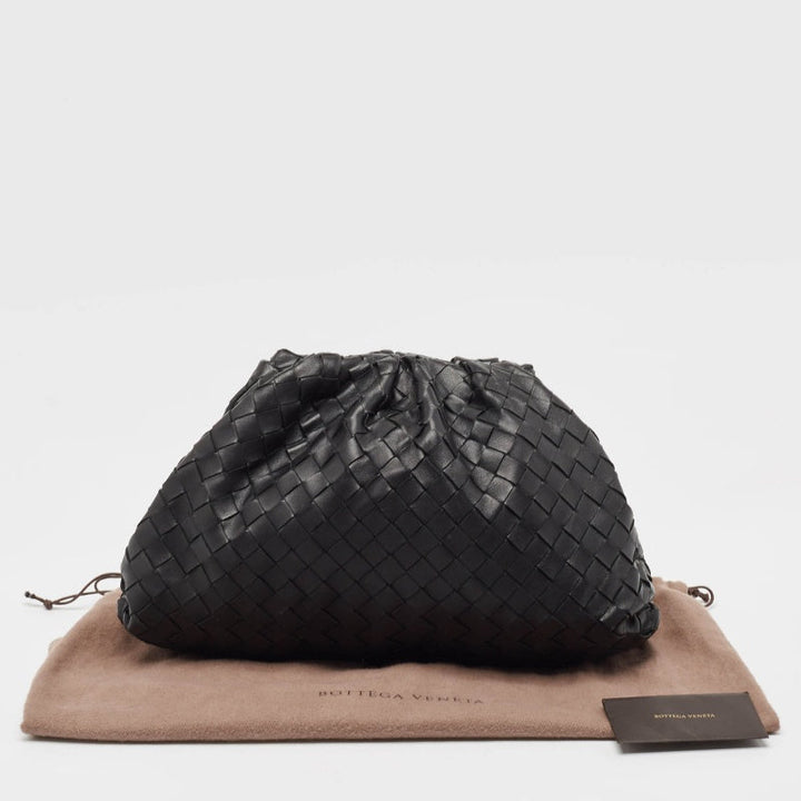 Bottega veneta Black Intrecciato Leather The Pouch Clutch