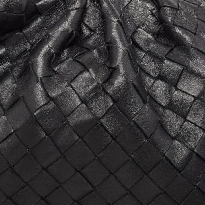 Bottega veneta Black Intrecciato Leather The Pouch Clutch