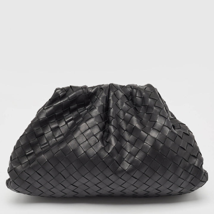 Bottega veneta Black Intrecciato Leather The Pouch Clutch