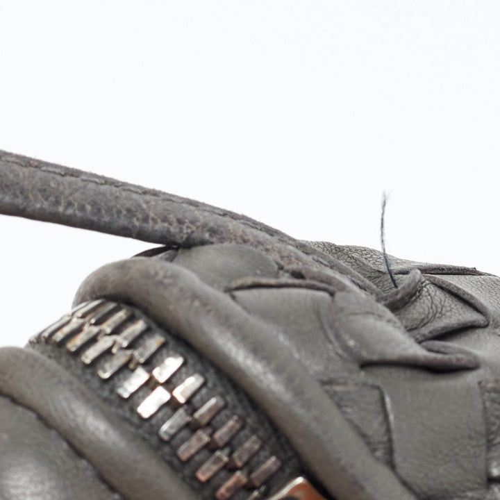 Bottega veneta Grey Intrecciato Leather Nodini Double Zip Crossbody Bag