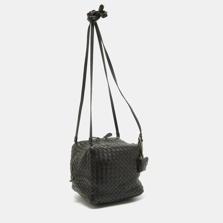 Bottega veneta Dark Choco Brown Intrecciato Leather Cube Shoulder Bag