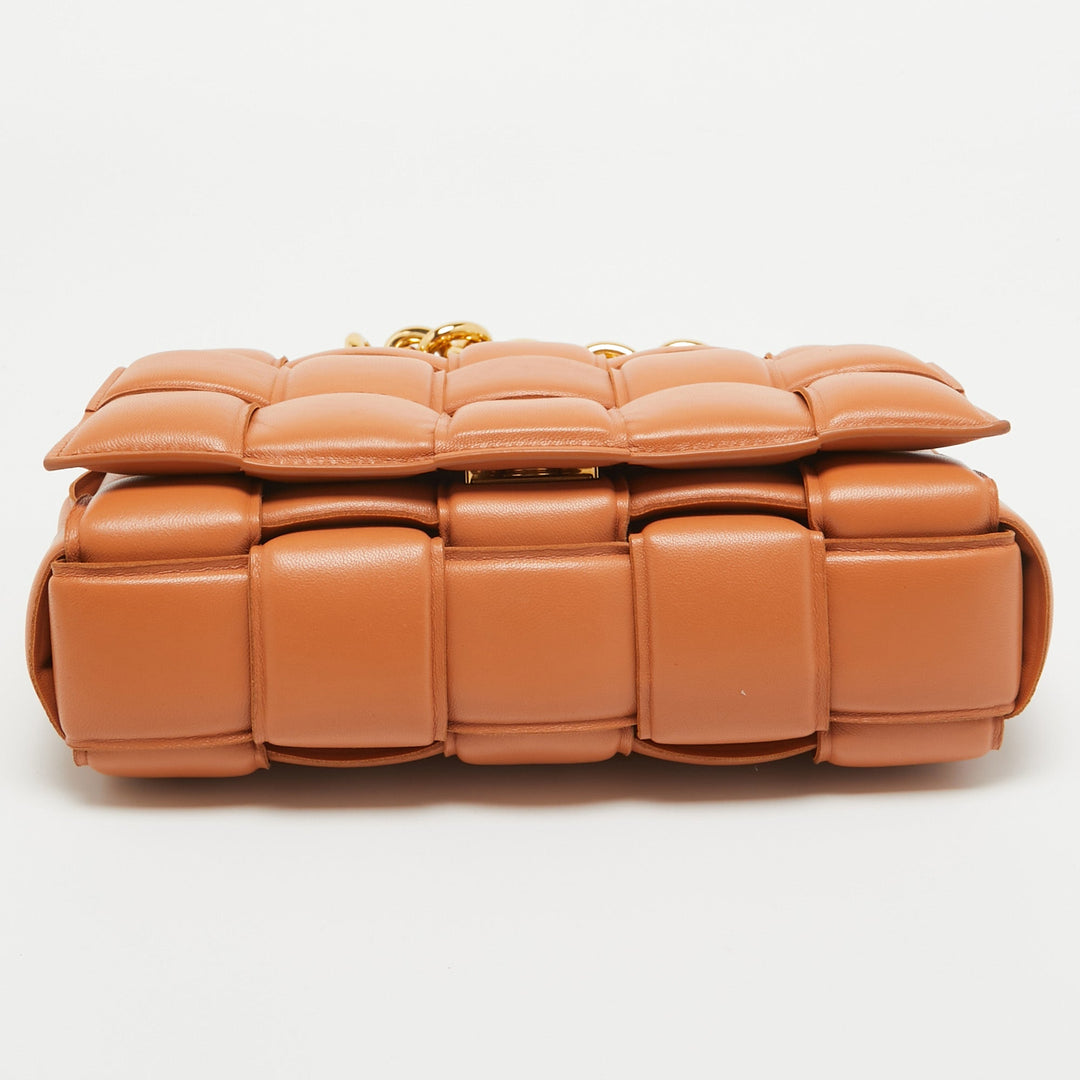 Bottega veneta Brown Padded Leather Chain Cassette Shoulder Bag