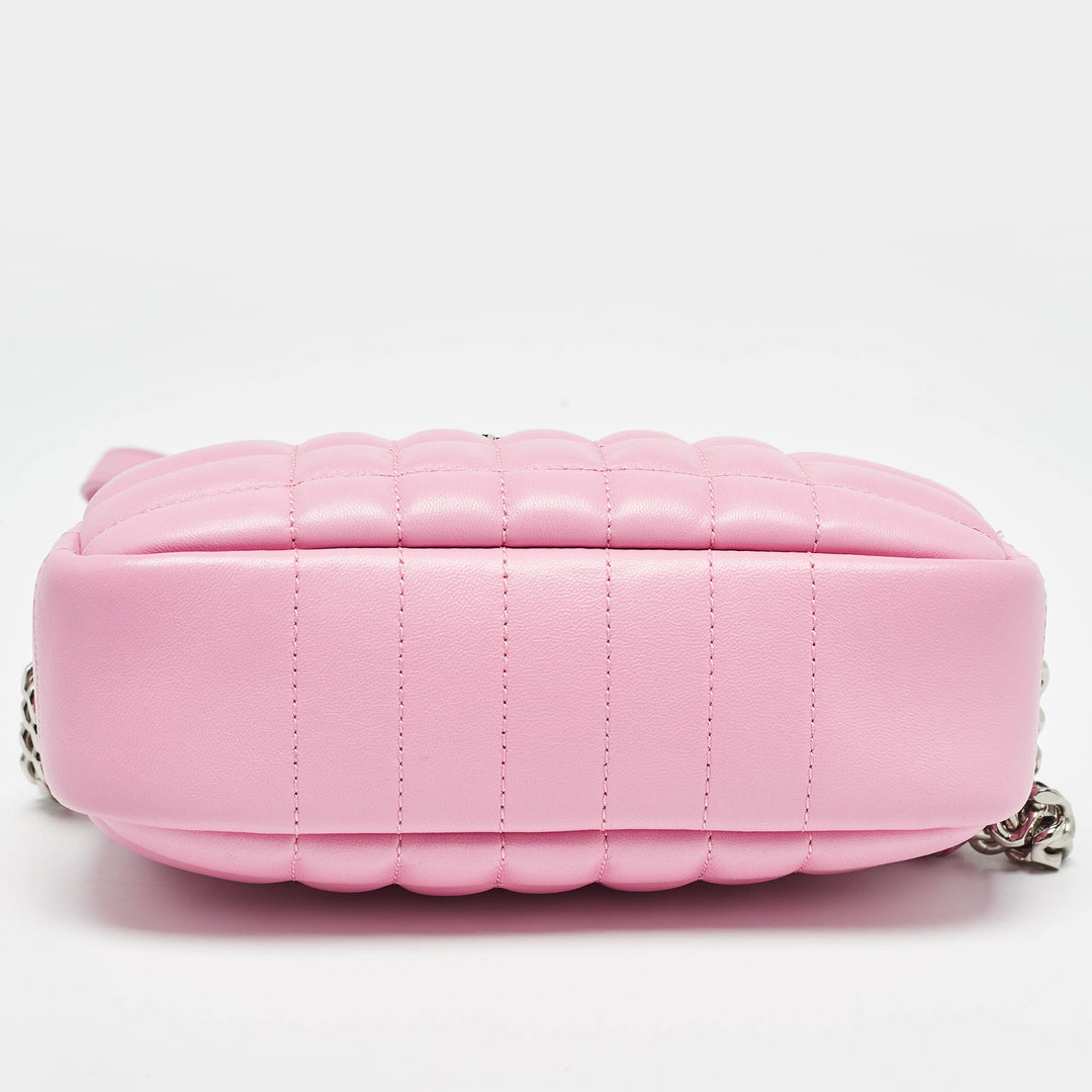 Burberry Pink Quilted Leather Mini Lola Camera Bag