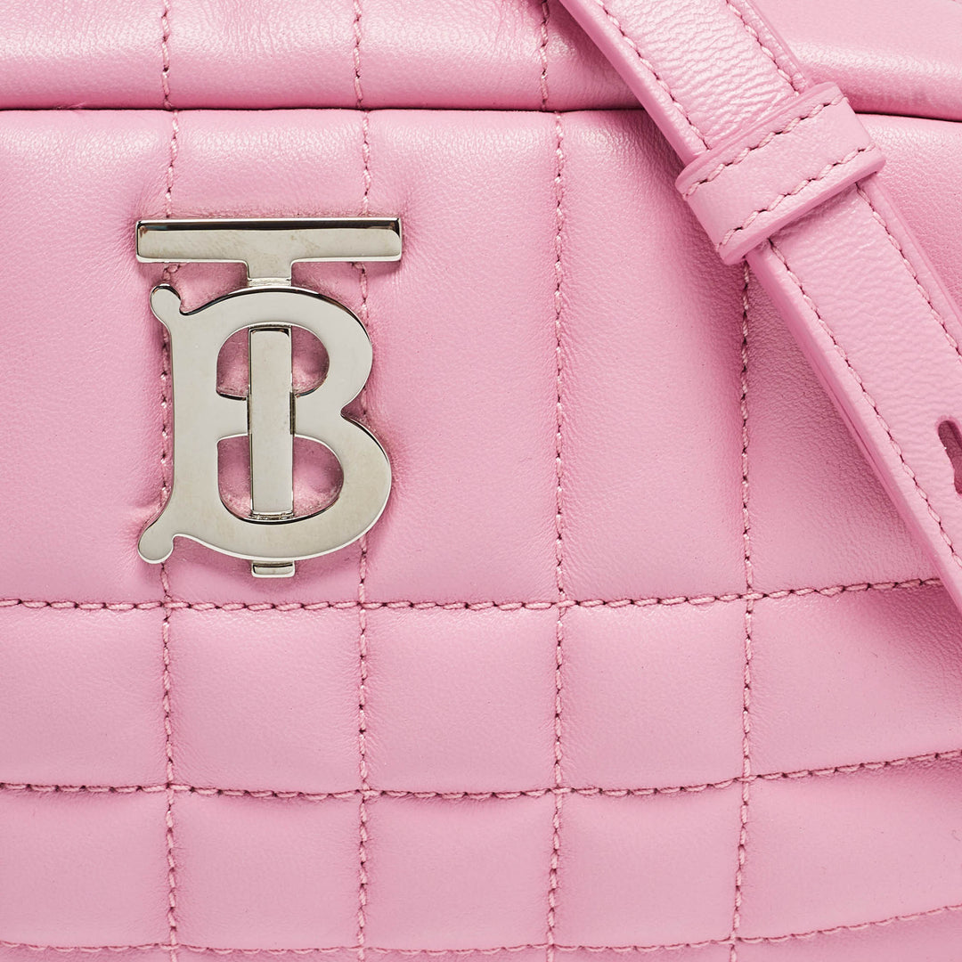 Burberry Pink Quilted Leather Mini Lola Camera Bag