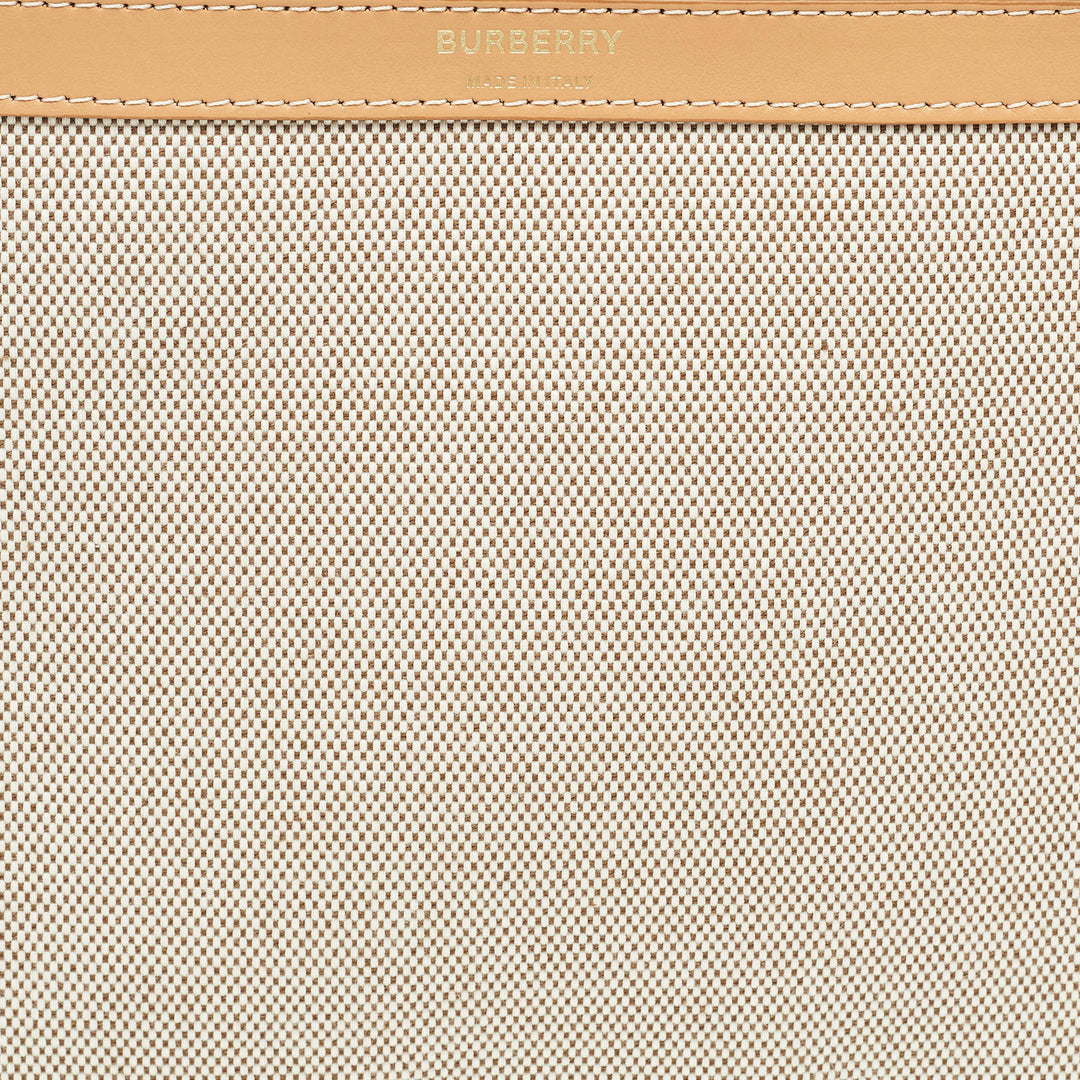 Burberry Beige/Tan Canvas and Leather Wristlet Pouch