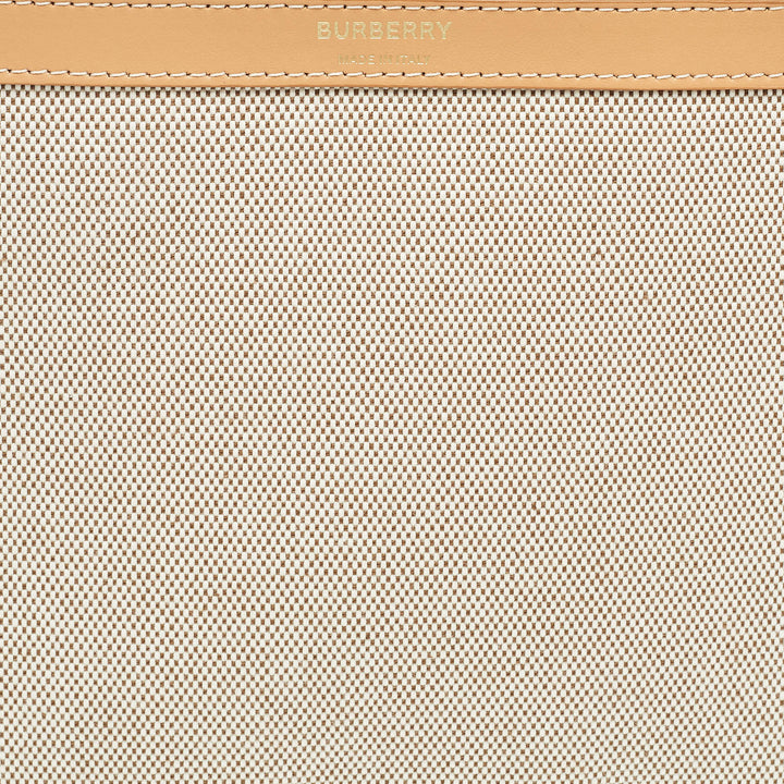 Burberry Beige/Tan Canvas and Leather Wristlet Pouch