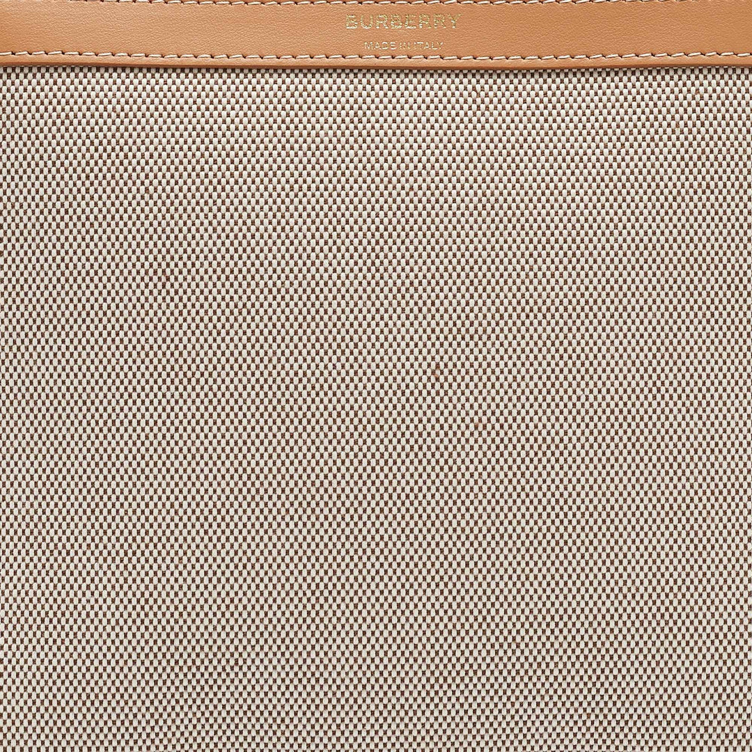 Burberry Beige/Tan Canvas and Leather Wristlet Pouch