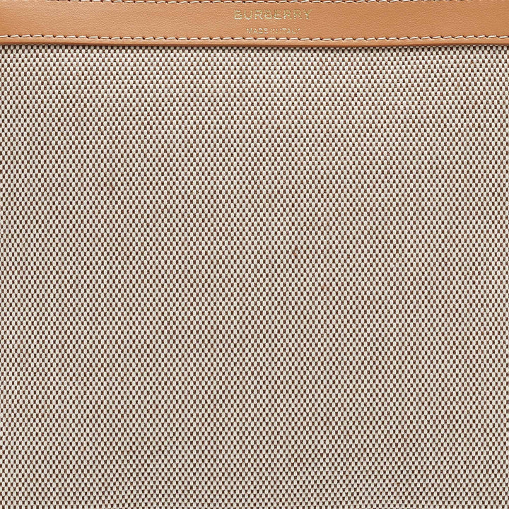 Burberry Beige/Tan Canvas and Leather Wristlet Pouch