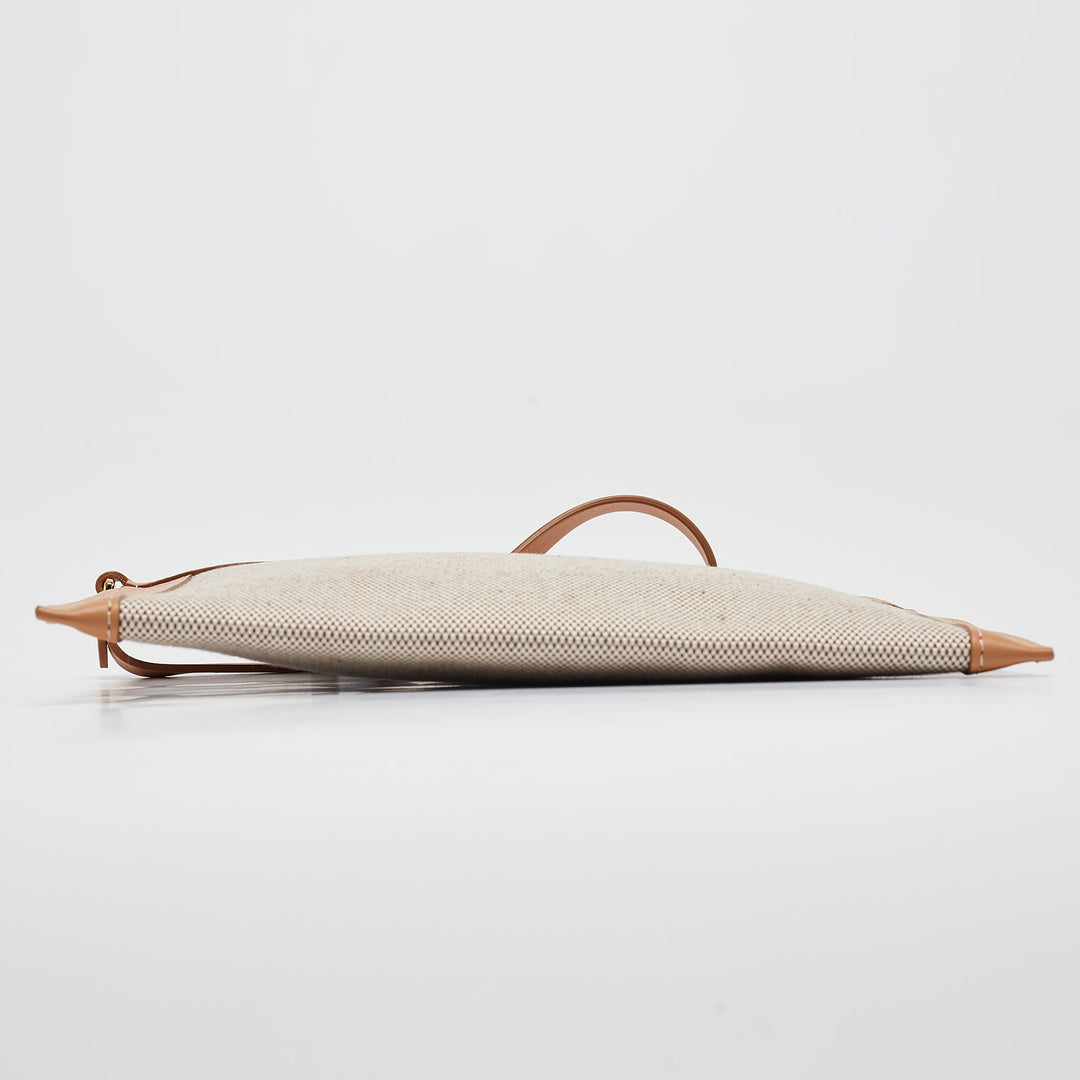 Burberry Beige/Tan Canvas and Leather Wristlet Pouch