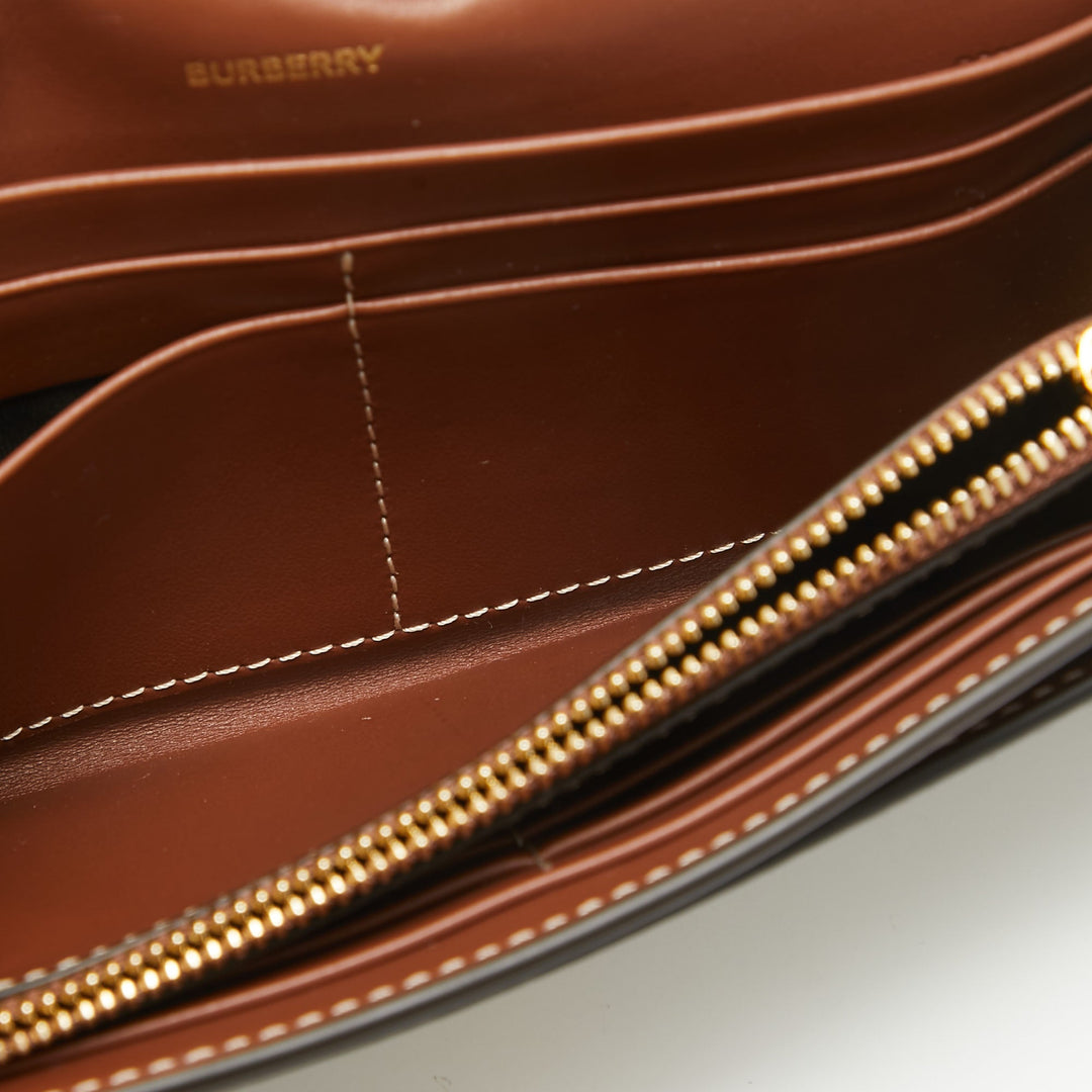Burberry Black/White Canvas and Leather Halton Continental Wallet