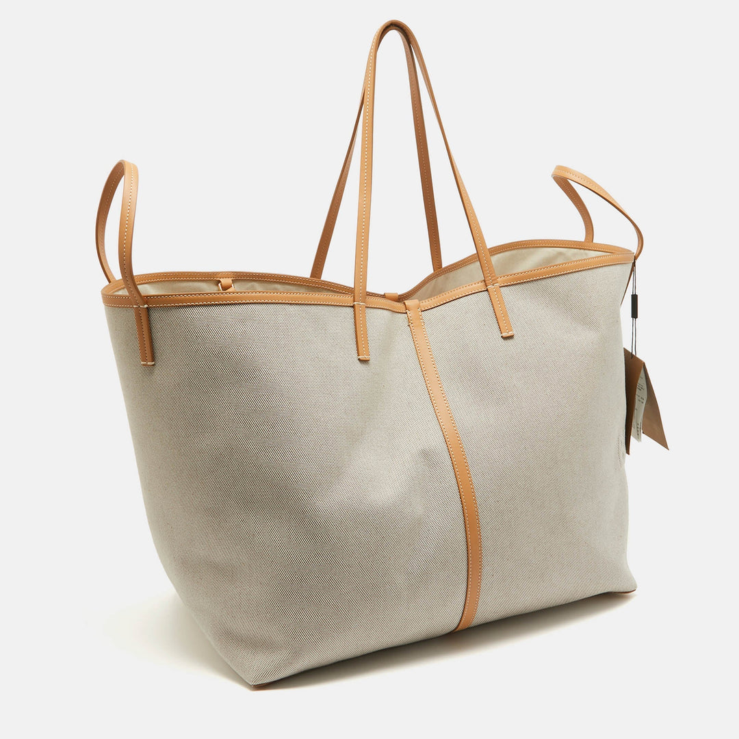 Burberry Beige Canvas and Leather XL Beach Tote