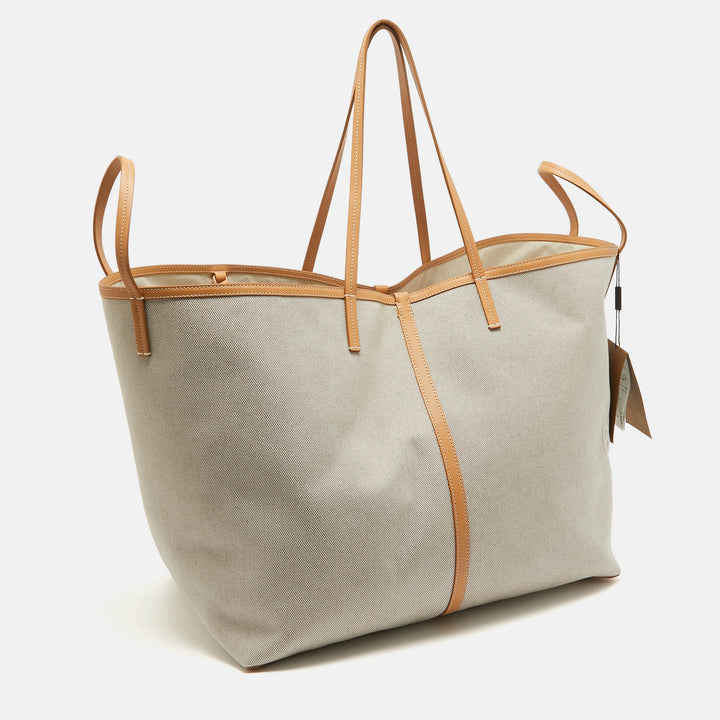 Burberry Beige Canvas and Leather XL Beach Tote