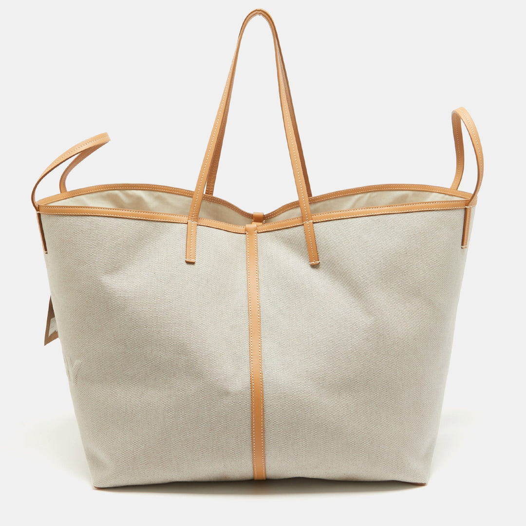 Burberry Beige Canvas and Leather XL Beach Tote
