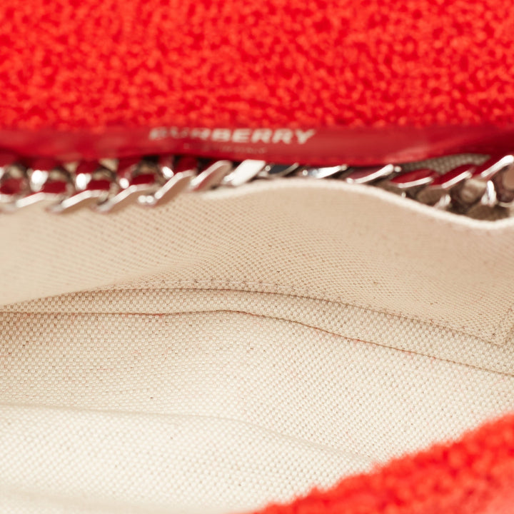Burberry Red Terry Fabric Mini Lola Love Chain Crossbody Bag