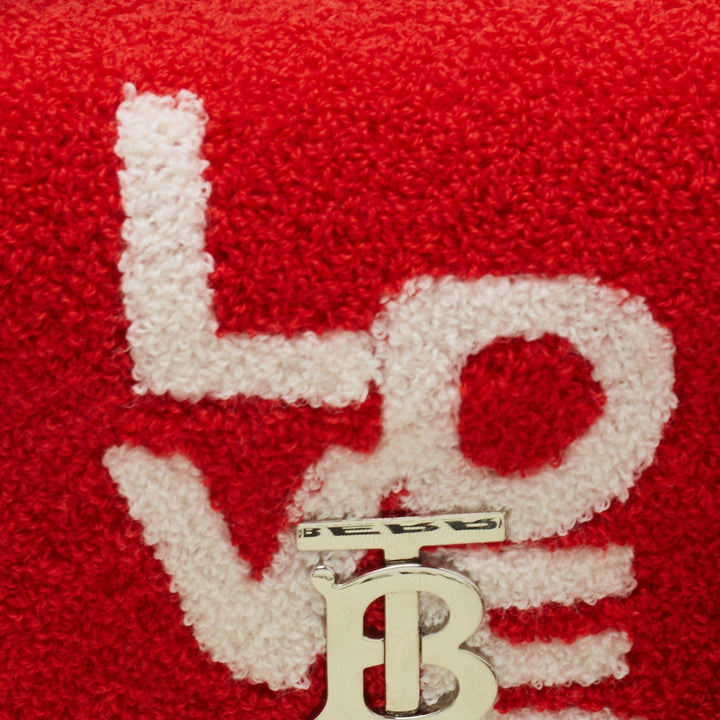 Burberry Red Terry Fabric Mini Lola Love Chain Crossbody Bag