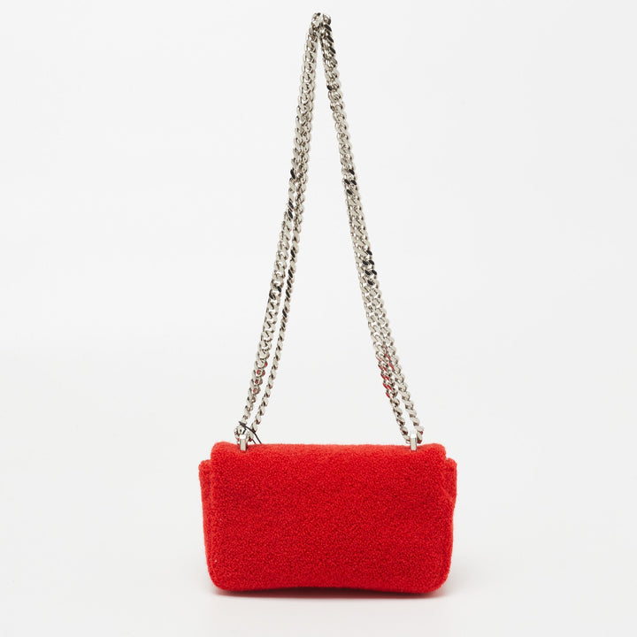 Burberry Red Terry Fabric Mini Lola Love Chain Crossbody Bag