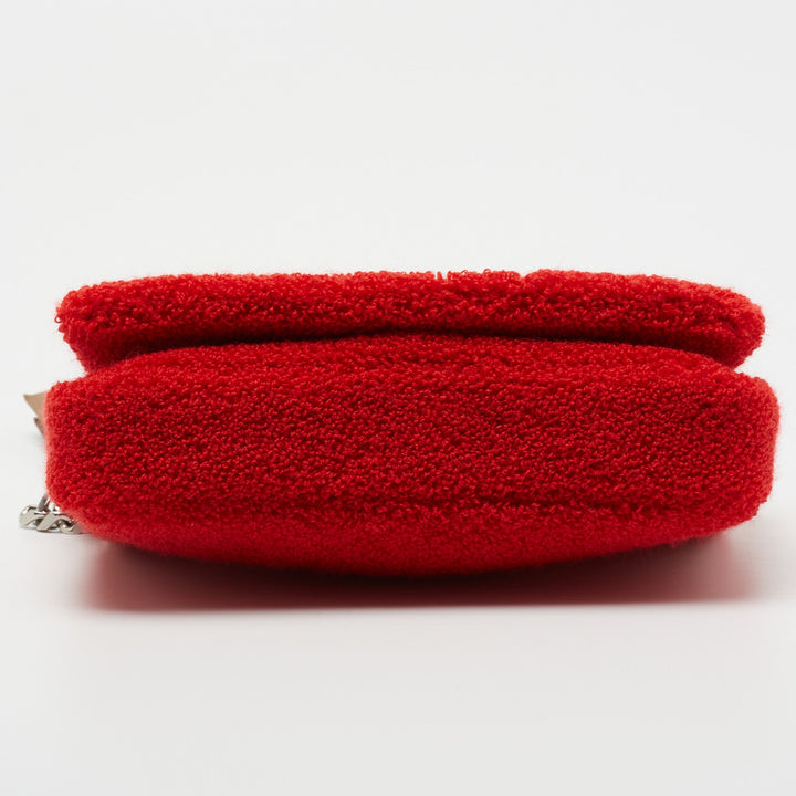 Burberry Red Terry Fabric Mini Lola Love Chain Crossbody Bag