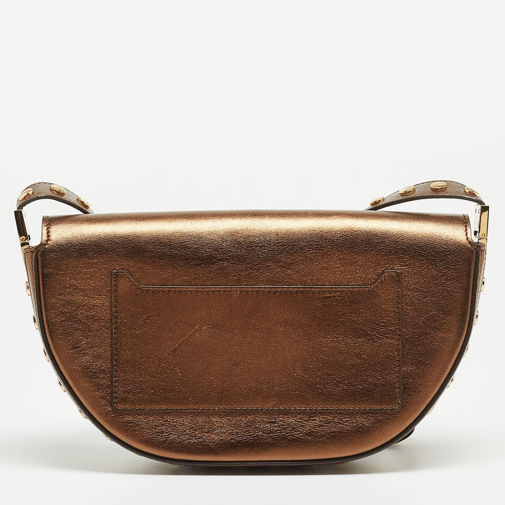 BURBERRY Bronze Studded Leather Small Olympia Shoulder Bag