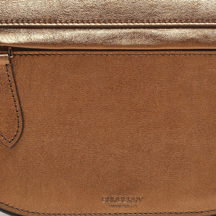 BURBERRY Bronze Studded Leather Small Olympia Shoulder Bag