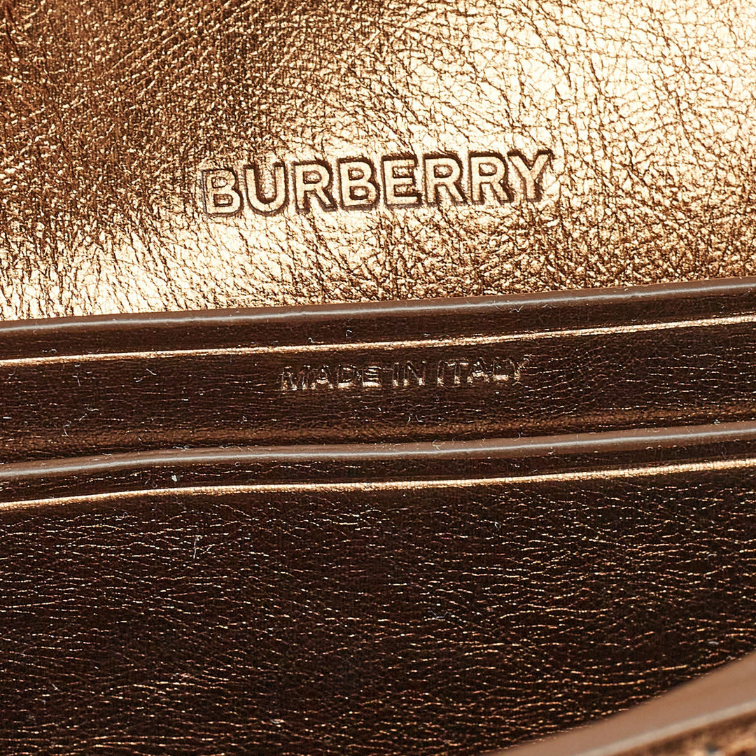 BURBERRY Bronze Studded Leather Small Olympia Shoulder Bag
