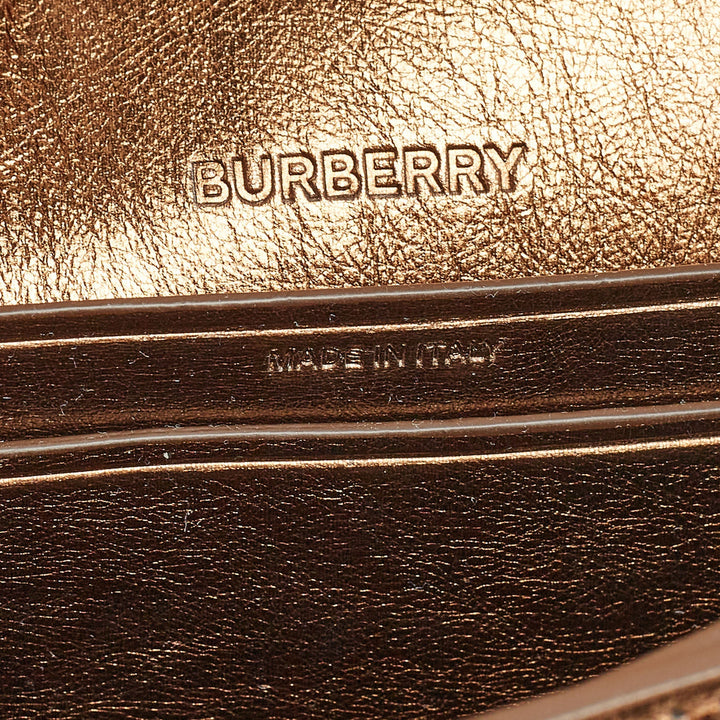 BURBERRY Bronze Studded Leather Small Olympia Shoulder Bag