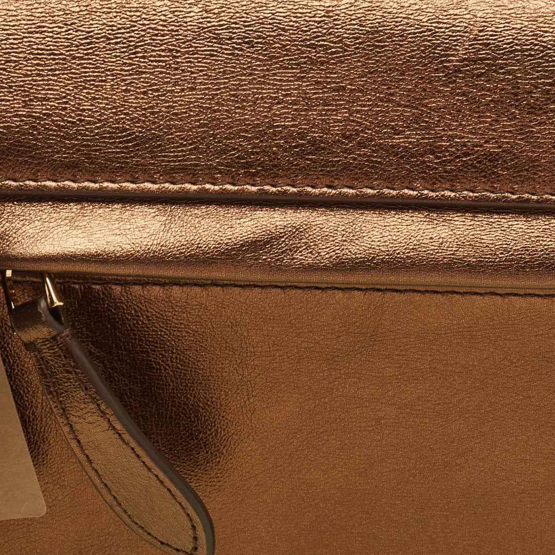 BURBERRY Bronze Leather Small Studded Olympia Shoulder Bag