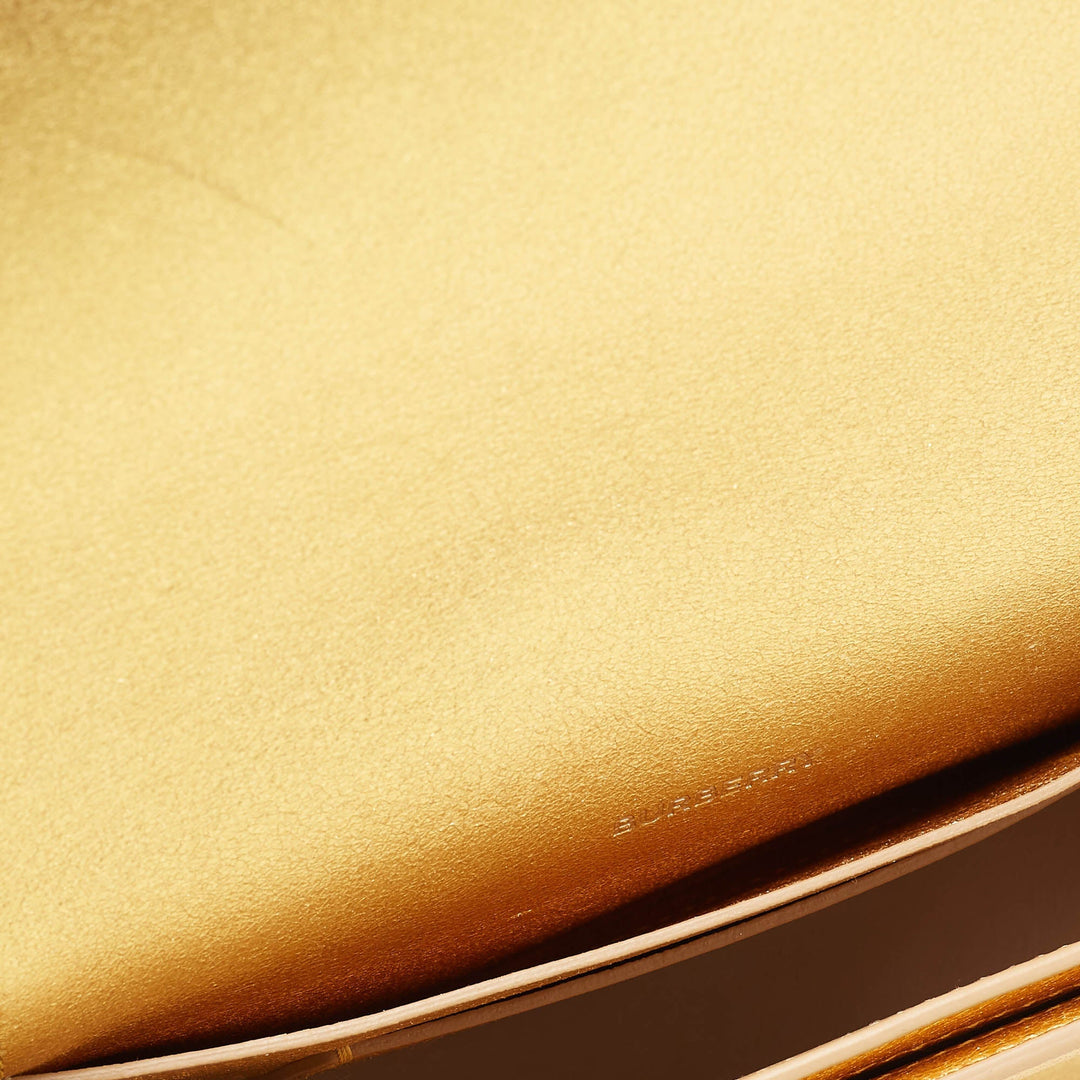 BURBERRY Gold Leather Small Olympia Shoulder Bag