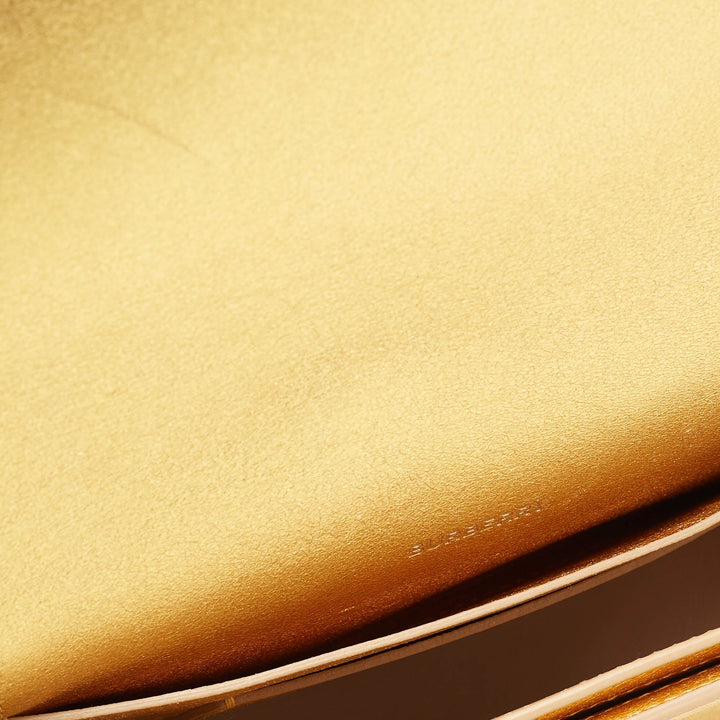 BURBERRY Gold Leather Small Olympia Shoulder Bag