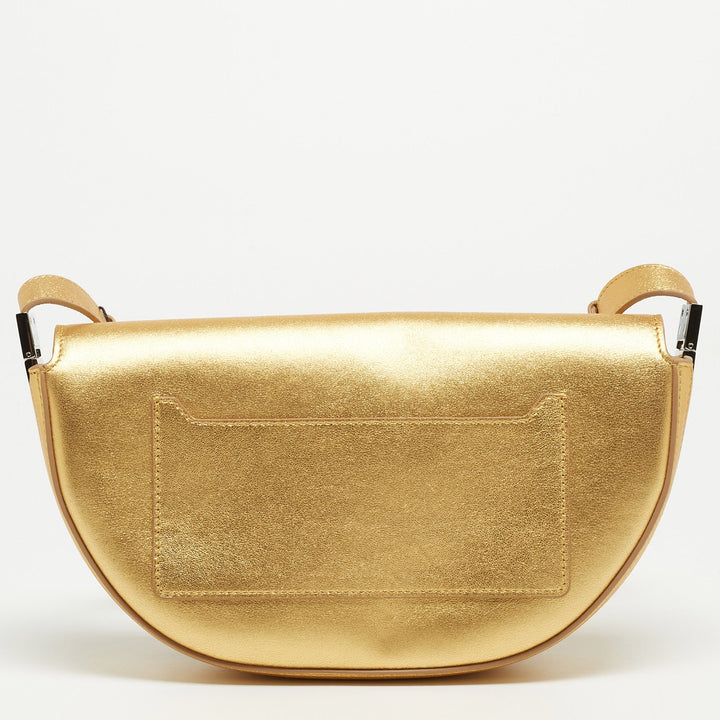 BURBERRY Gold Leather Small Olympia Shoulder Bag