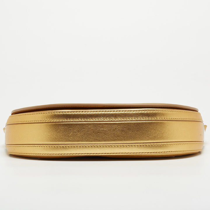 BURBERRY Gold Leather Small Olympia Shoulder Bag