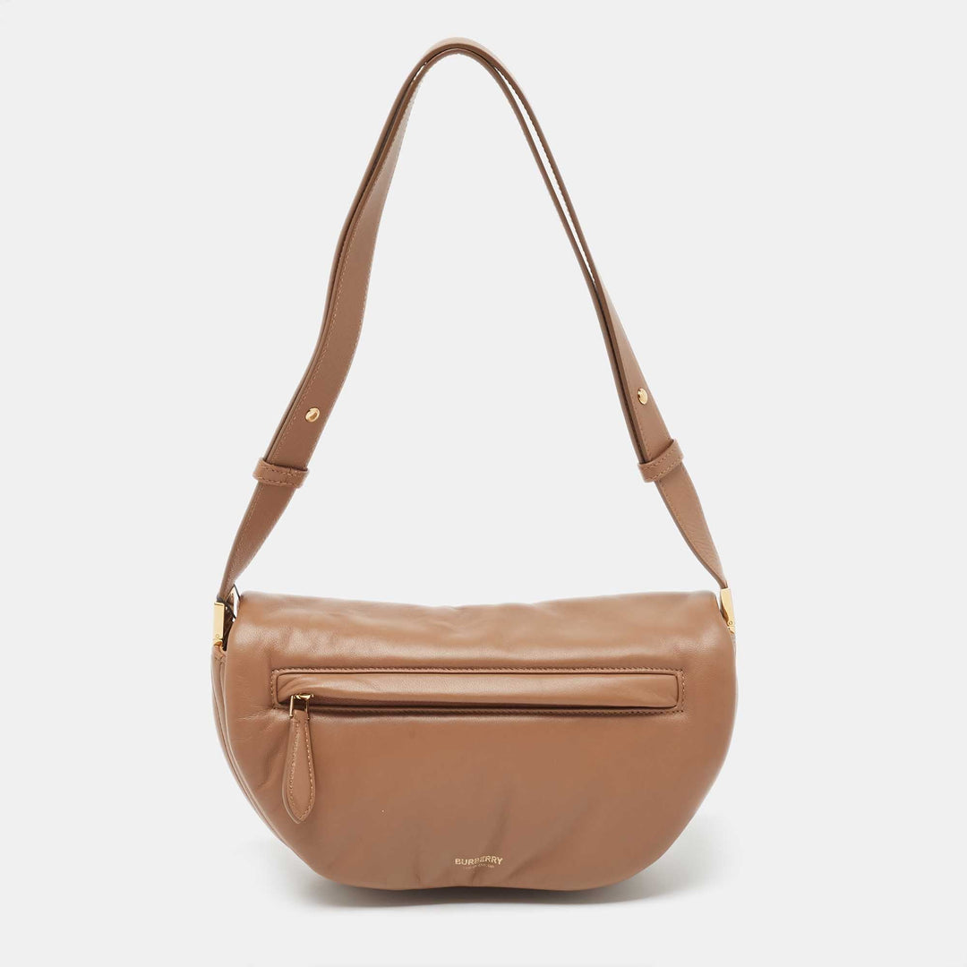 BURBERRY Brown Leather Small Olympia Shoulder Bag