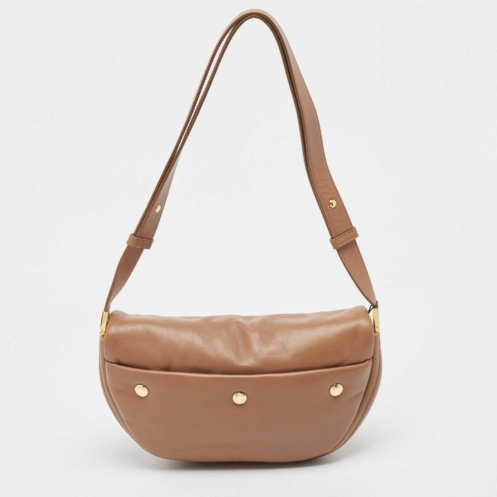BURBERRY Brown Leather Small Olympia Shoulder Bag