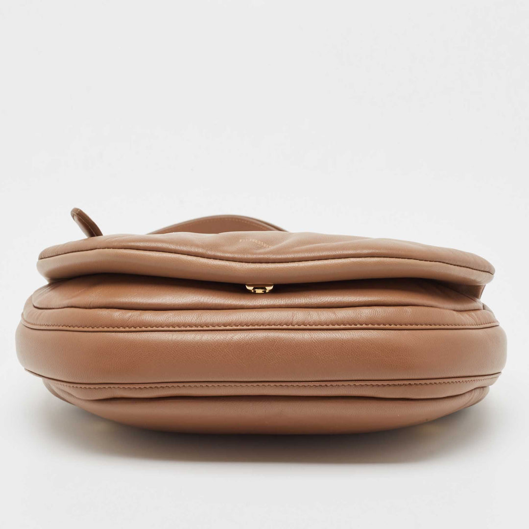 BURBERRY Brown Leather Small Olympia Shoulder Bag