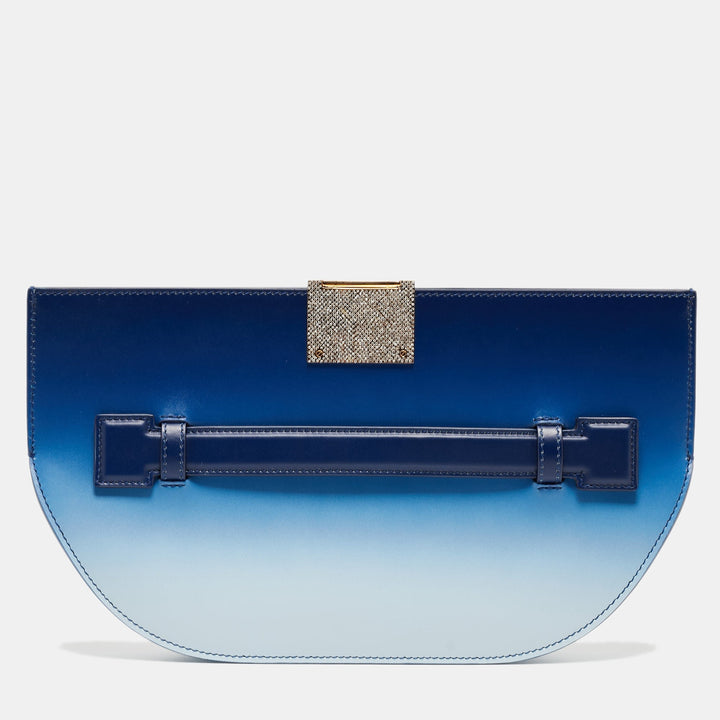 BURBERRY Ombre Blue Leather Crystal Olympia Clutch