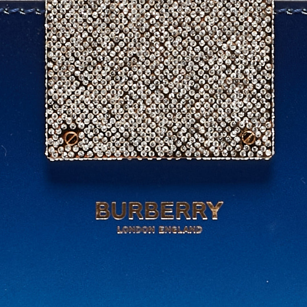 BURBERRY Ombre Blue Leather Crystal Olympia Clutch
