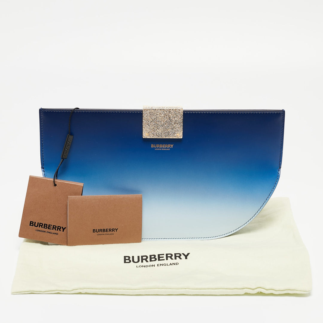 BURBERRY Ombre Blue Leather Crystal Olympia Clutch