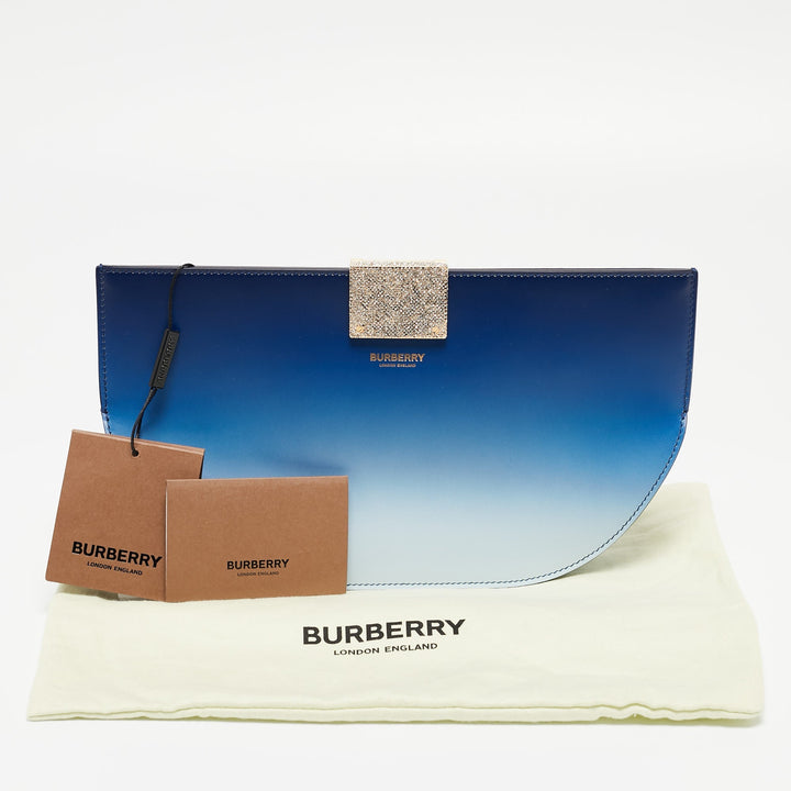 BURBERRY Ombre Blue Leather Crystal Olympia Clutch