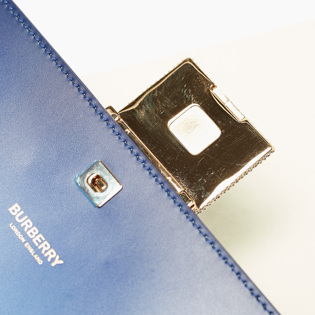 BURBERRY Ombre Blue Leather Crystal Olympia Clutch