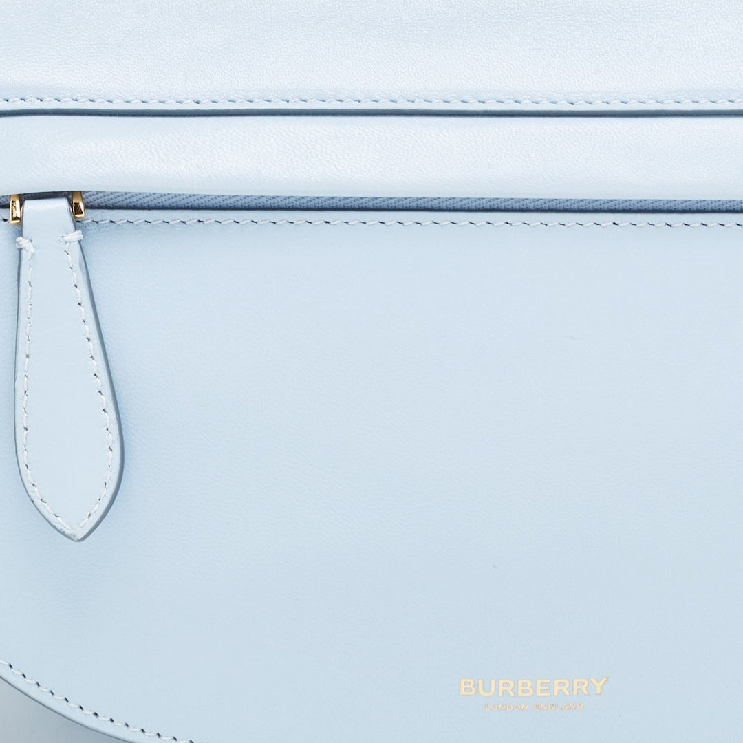 BURBERRY Pale Blue Leather Small Olympia Chain Shoulder Bag