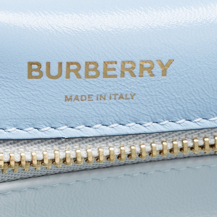 BURBERRY Pale Blue Leather Small Olympia Chain Shoulder Bag