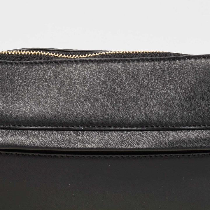 BURBERRY Black Leather Large Olympia Shoulder Bag