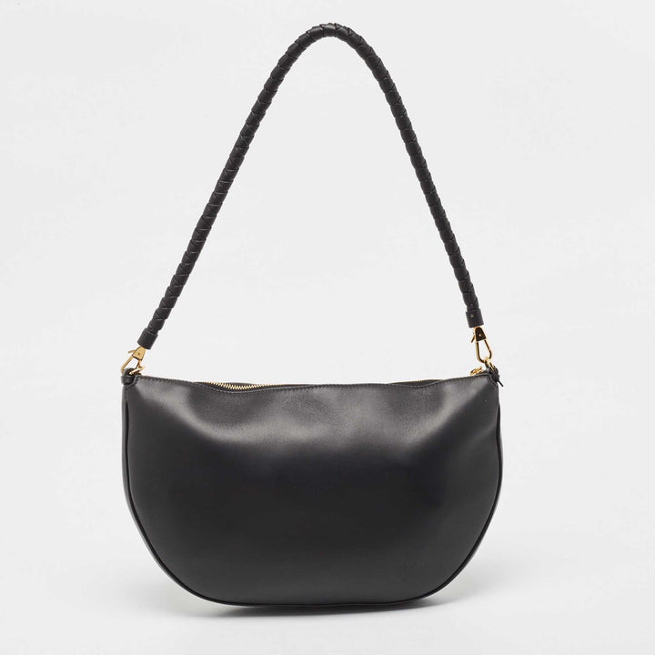 BURBERRY Black Leather Large Olympia Shoulder Bag