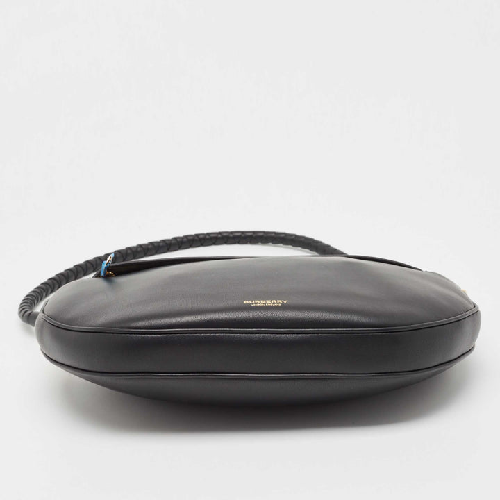 BURBERRY Black Leather Large Olympia Shoulder Bag