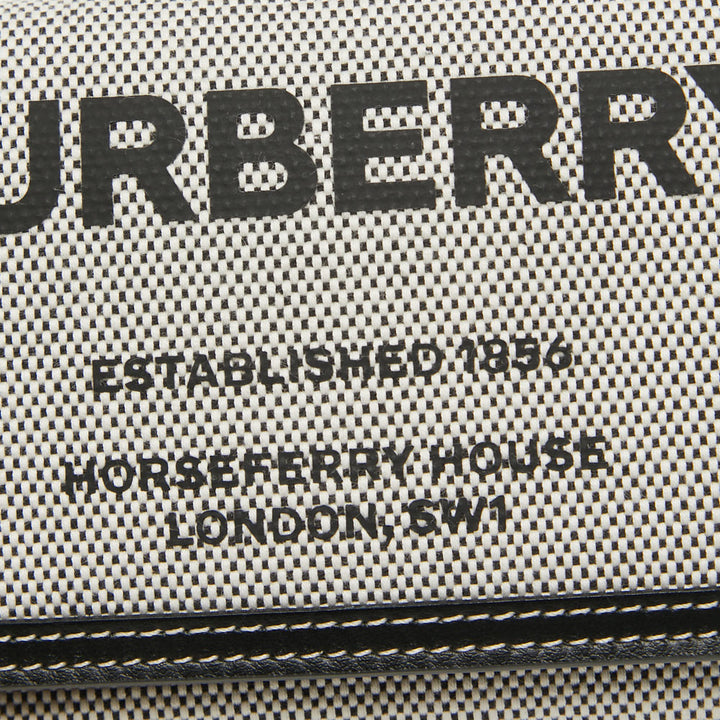 BURBERRY Grey/Black Logo Canvas and Leather Halton Continental Wallet